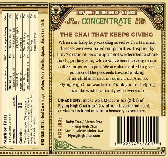 Flying High Chai Concentrate - Personal size (16oz)